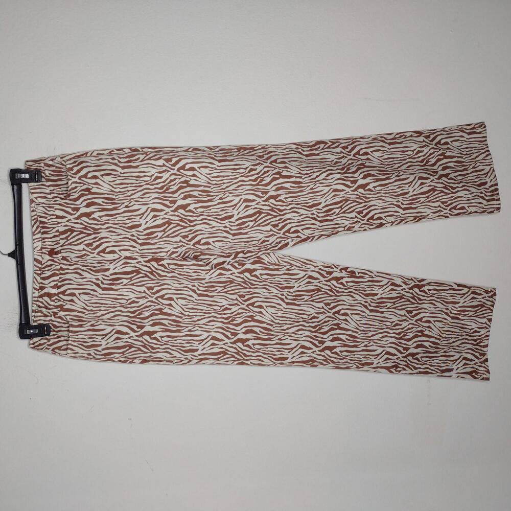 NWT WAYF Women's White/Brown Pants Size Large